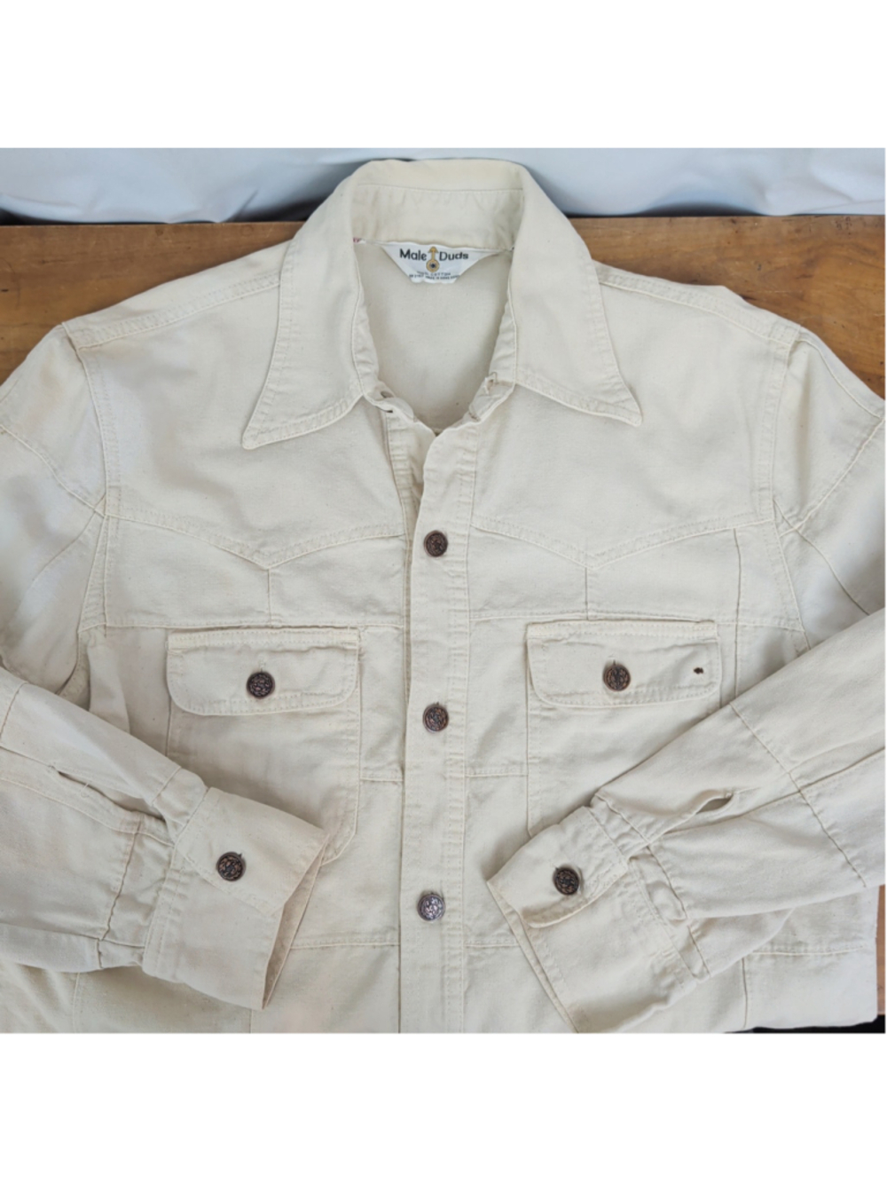 1970's Male Duds Patchwork Canvas Western Shirt Jacket